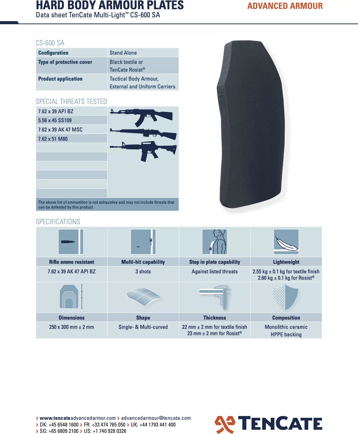 INTEGRIS MULTI-LIGHT CS-600 SA, ROSIST COATING - LEVEL III+ - Korppi Gear