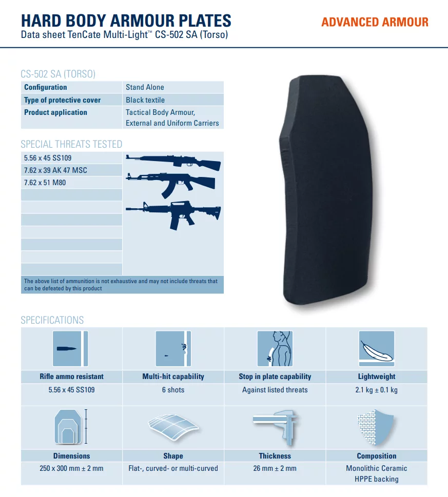 INTEGRIS MULTI-LIGHT CS-502 SA, ROSIST COATING - LEVEL III+ - Korppi Gear