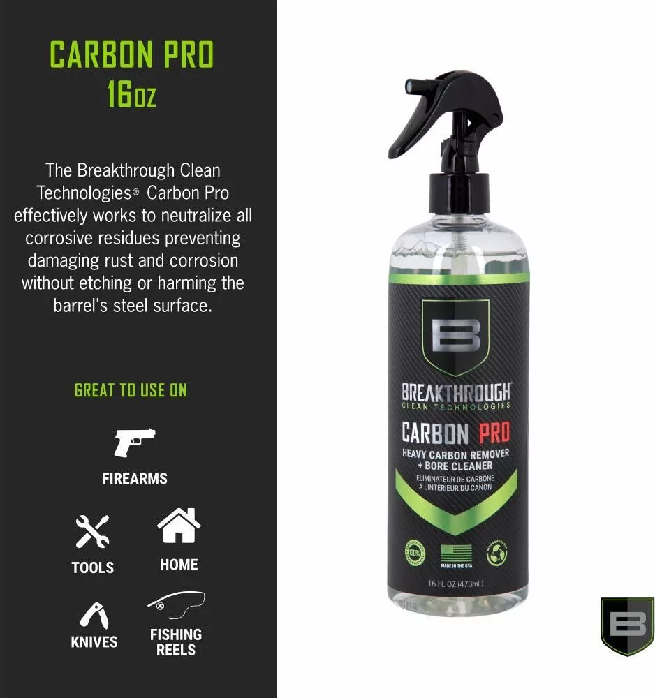BREAKTHROUGH BCT CARBON PRO - HEAVY CARBON REMOVER + BORE CLEANER - 16OZ/473ML TRIGGER SPRAY BOTTLE - Korppi Gear