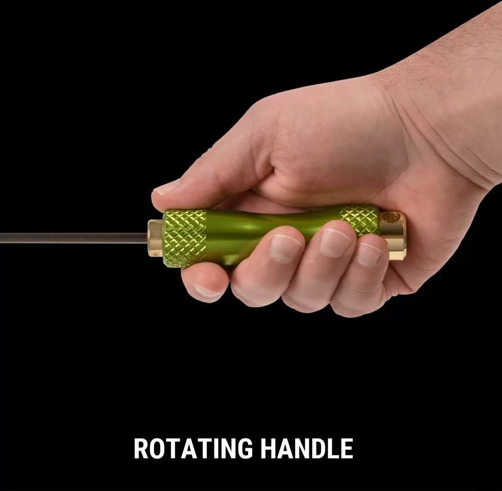 BREAKTHROUGH CARBON FIBER CLEANING ROD WITH ERGONOMIC ALUMINUM HANDLE (5MM) - (7MM) - 45" LENGTH - Korppi Gear