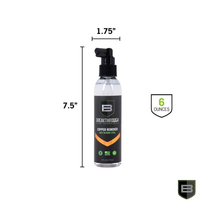 BREAKTHROUGH COPPER REMOVER - 6OZ/177ML PUMP SPRAY BOTTLE - Korppi Gear