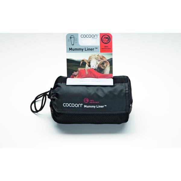 COCOON MUMMYLINER MERINO WOOL BLACK - Korppi Gear