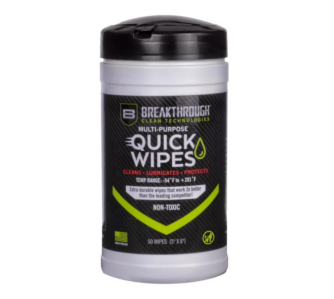 BREAKTHROUGH SYNTHETIC CLP QUICK WIPES - 50 COUNT CANISTER - (5" x 6" WIPES) - Korppi Gear