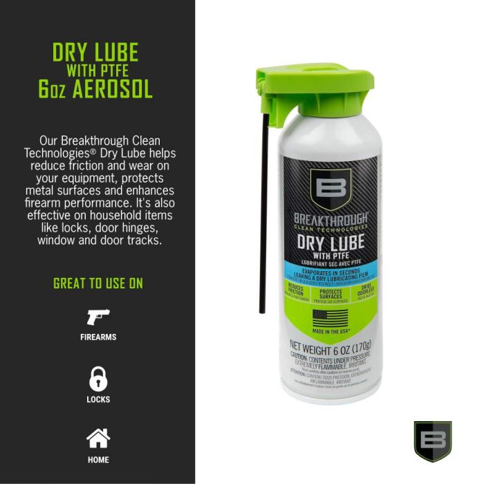 BREAKTHROUGH AEROSOL DRY LUBE - 6OZ/170G, CLEAR - Korppi Gear