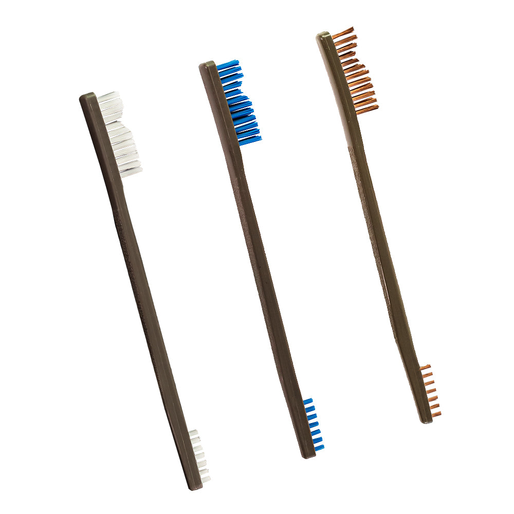 OTIS 3 PACK A/P BRUSHES (NYLON/ BLUE NYLON/ BRONZE)