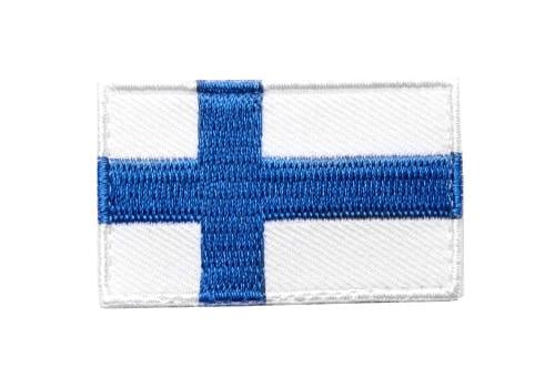 SUOMEN LIPPU KANGASMERKKI VELCRO 50x30mm